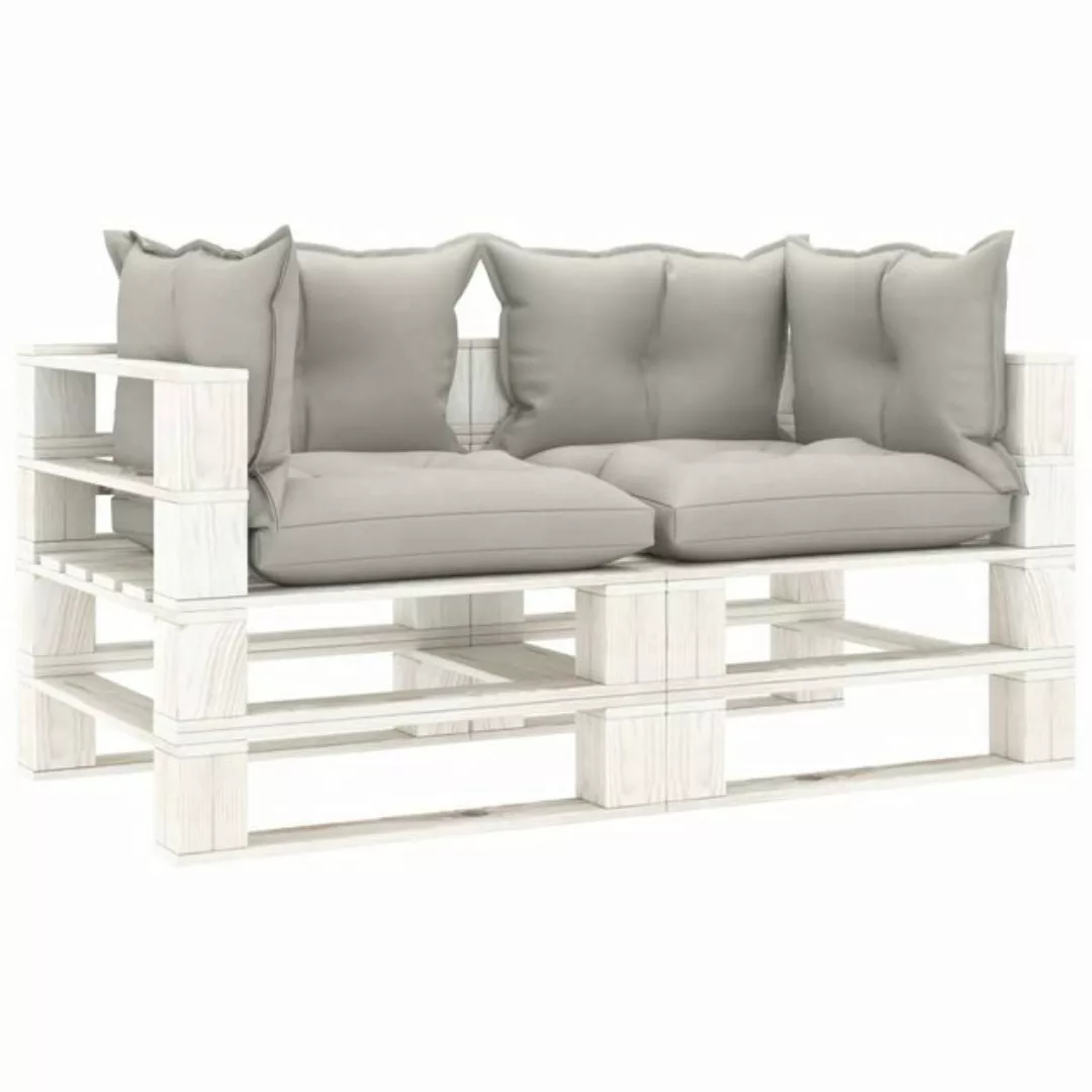 Garten-palettensofa 2-sitzer Mit Taupe-kissen Holz günstig online kaufen