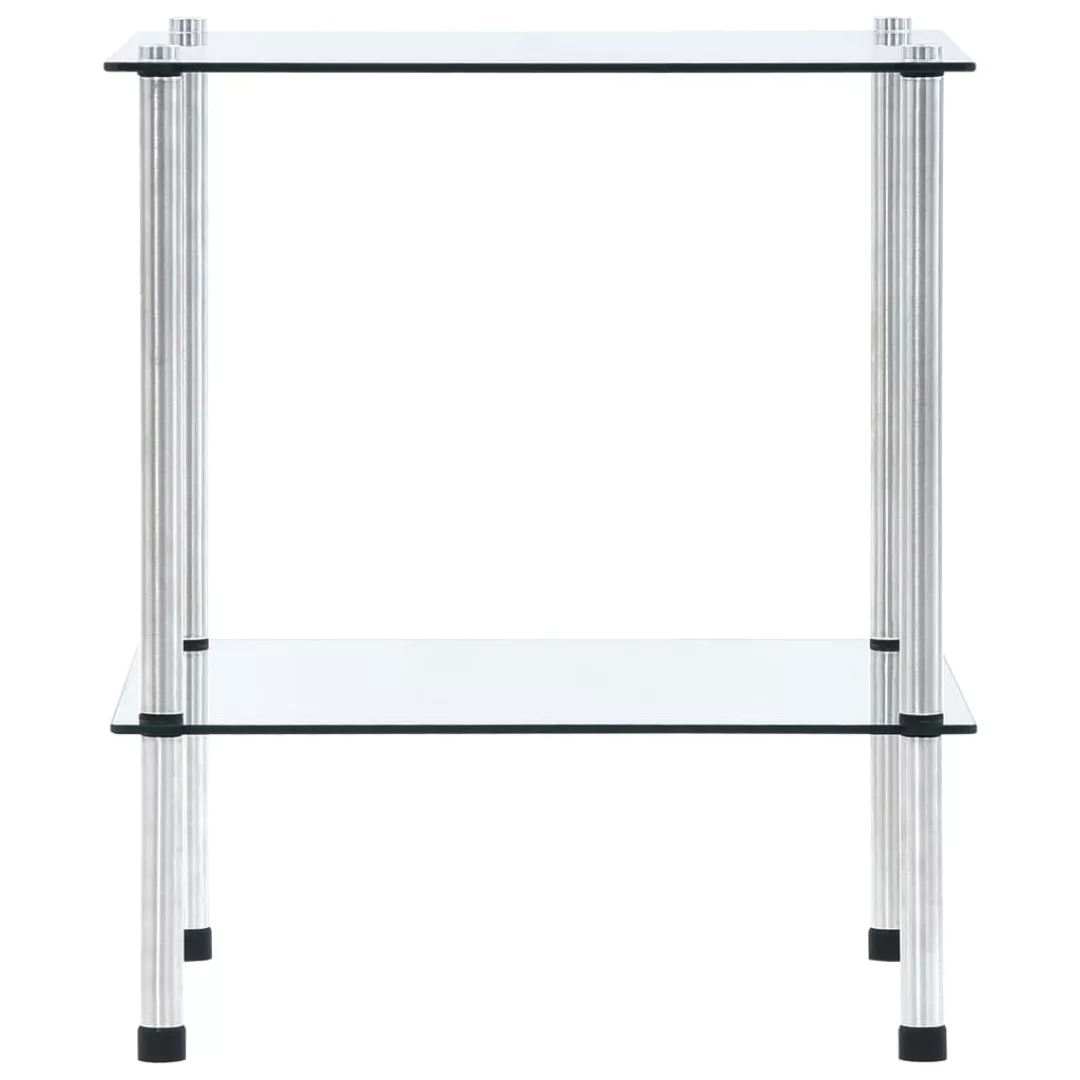 Regal Mit 2 Ablagen Transparent 40x40x47 Cm Hartglas günstig online kaufen