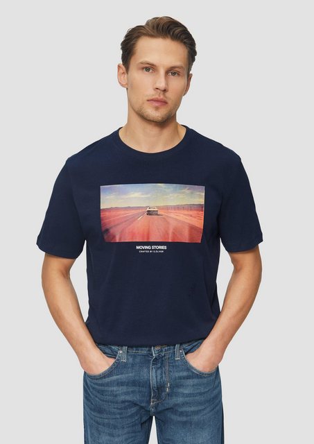 s.Oliver Kurzarmshirt Baumwoll-T-Shirt mit Fotoprint Artwork günstig online kaufen