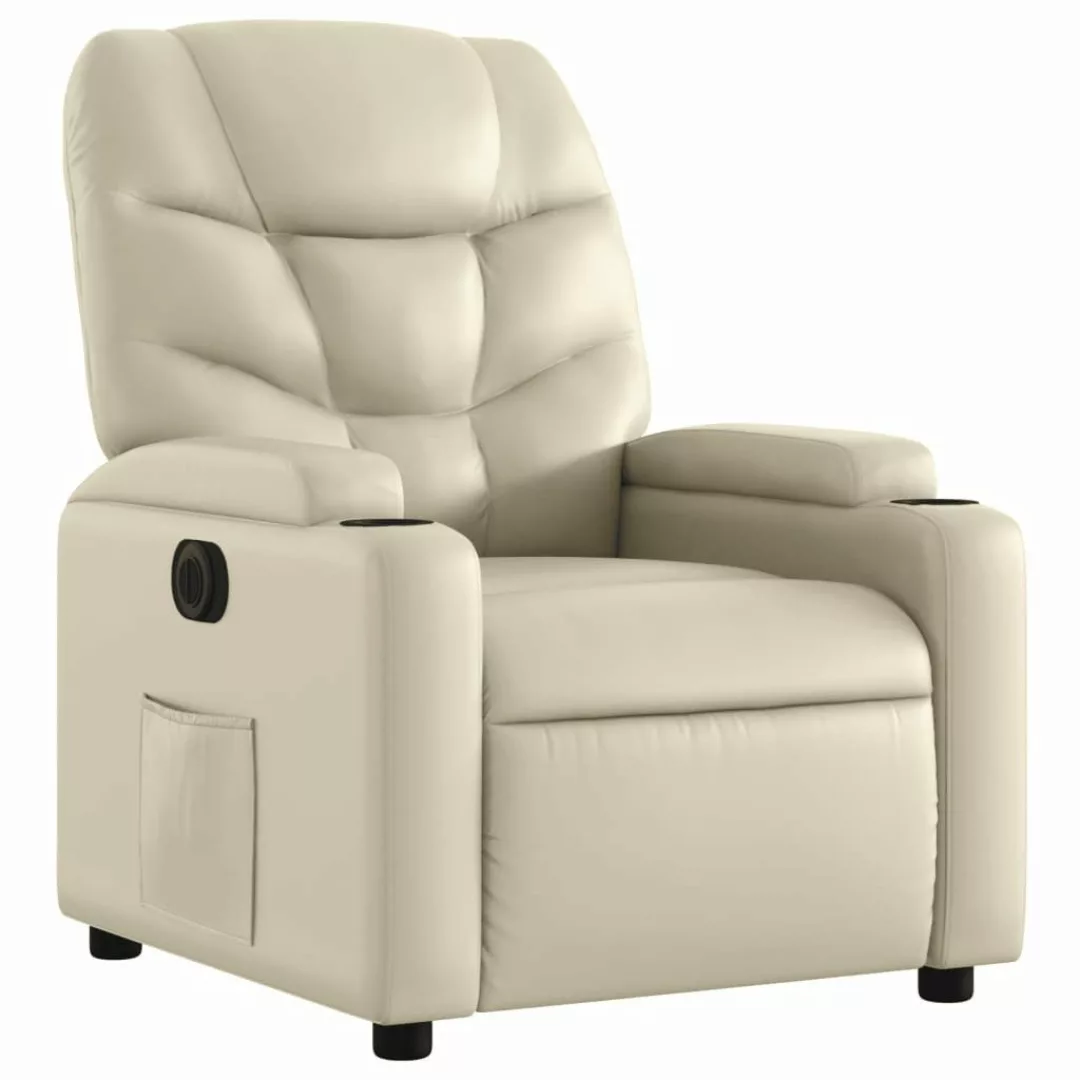 vidaXL Sessel Relaxsessel Elektrisch Creme Kunstleder günstig online kaufen