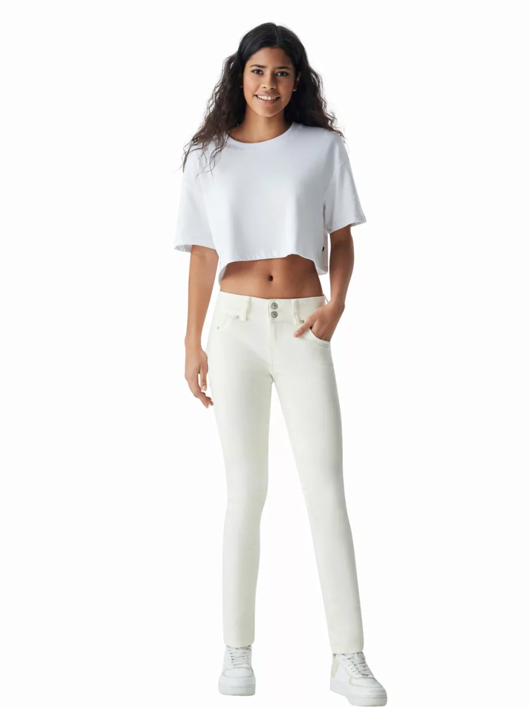 LTB Damen Jeans Molly M Super Slim Fit - Weiß - Off White günstig online kaufen