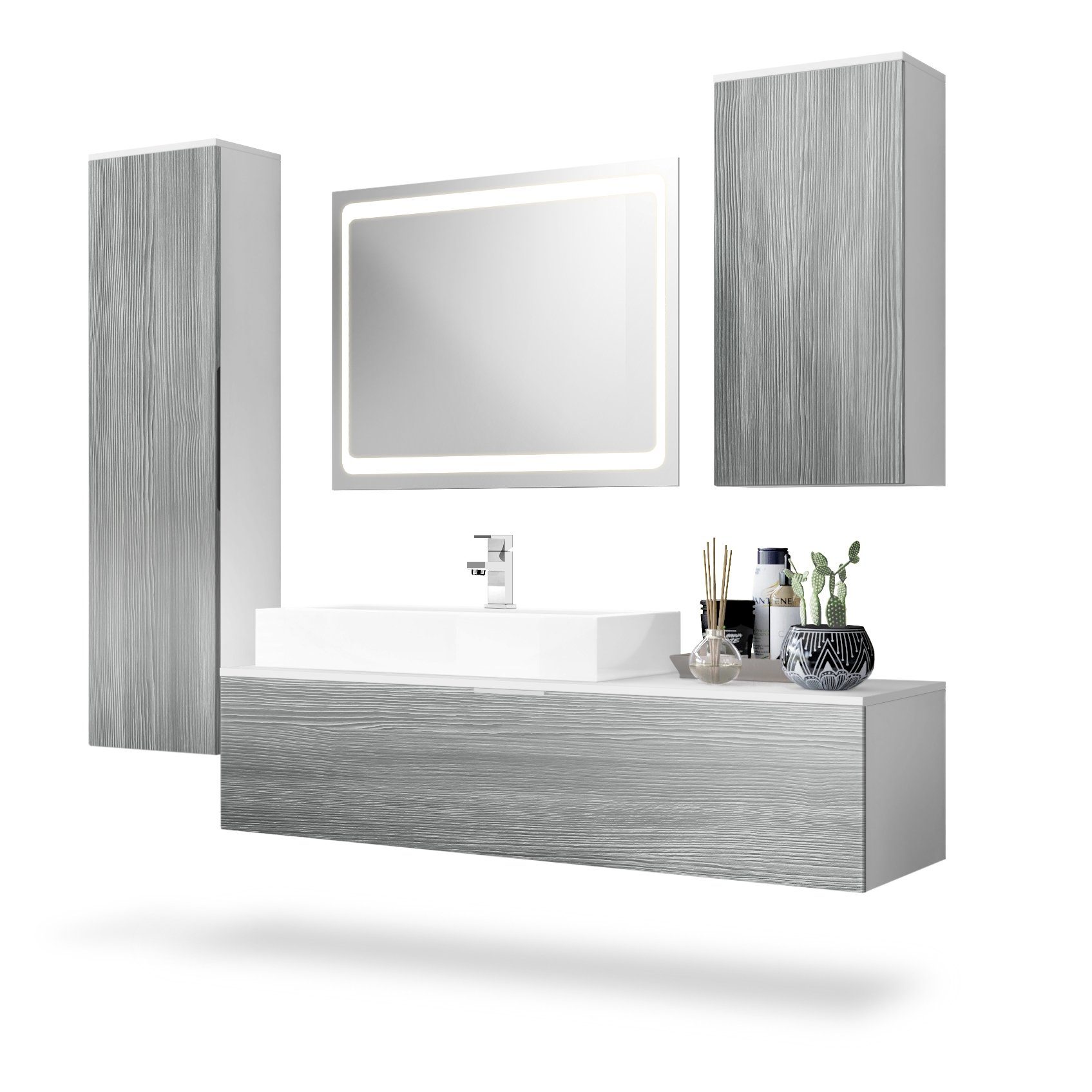 Vladon Badmöbel-Set Beach, (Badezimmer-Set mit 2 günstig online kaufen