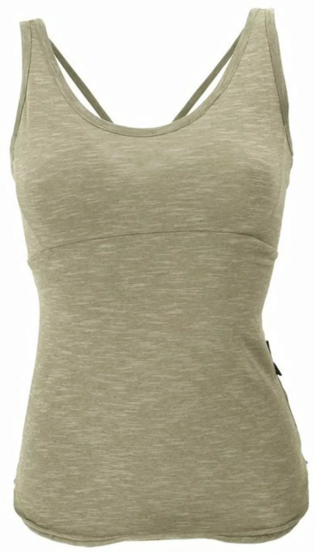 Guru-Shop T-Shirt Yoga-Top aus Bio-Baumwolle - helles olivgrün Retro, alter günstig online kaufen