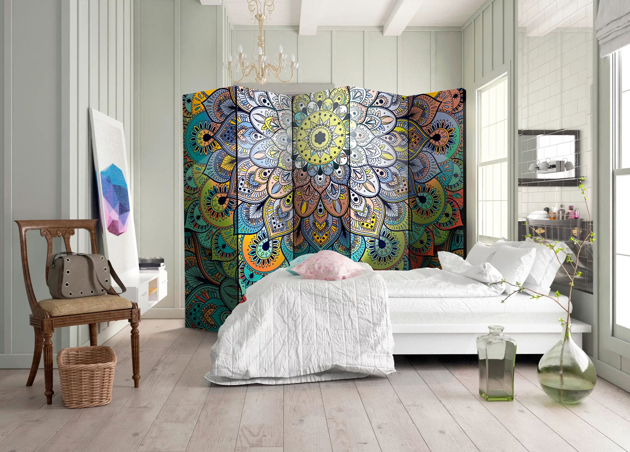 5-teiliges Paravent - Colourful Stained Glass Ii [room Dividers] günstig online kaufen