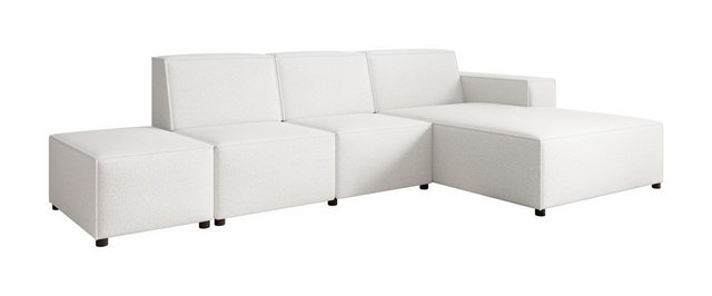 Beautysofa Ecksofa mit Hocker PEDRO L, Inklusive Hocker, breite Ottomane, F günstig online kaufen