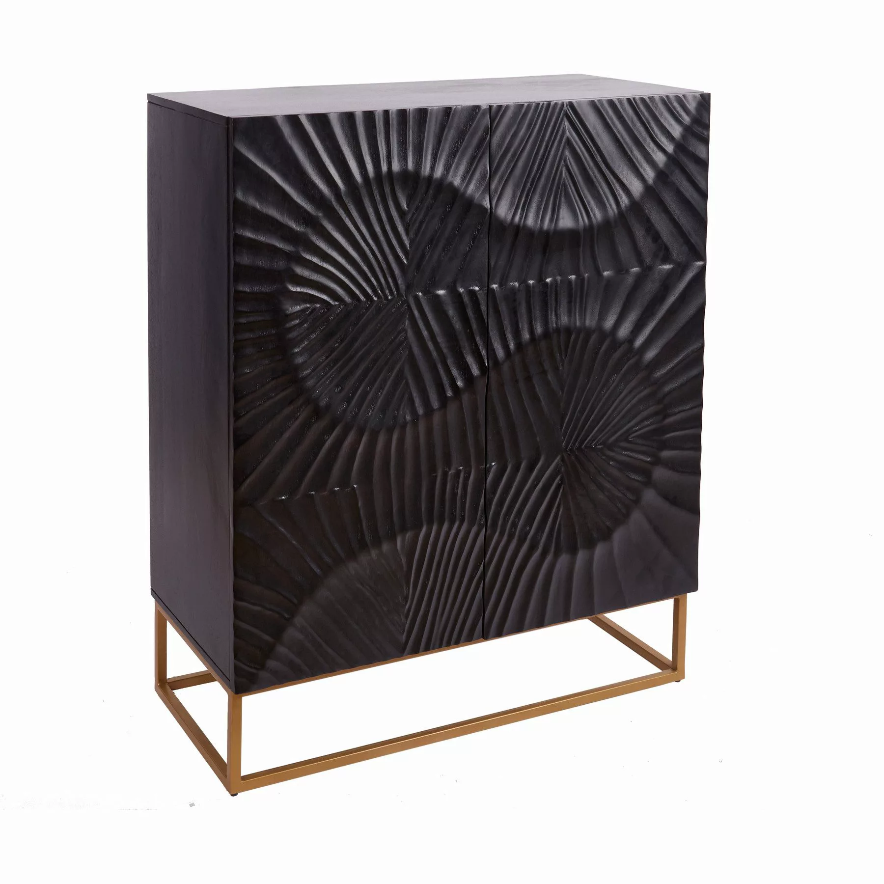 riess-ambiente Highboard SCORPION 120cm schwarz, Massivholz günstig online kaufen