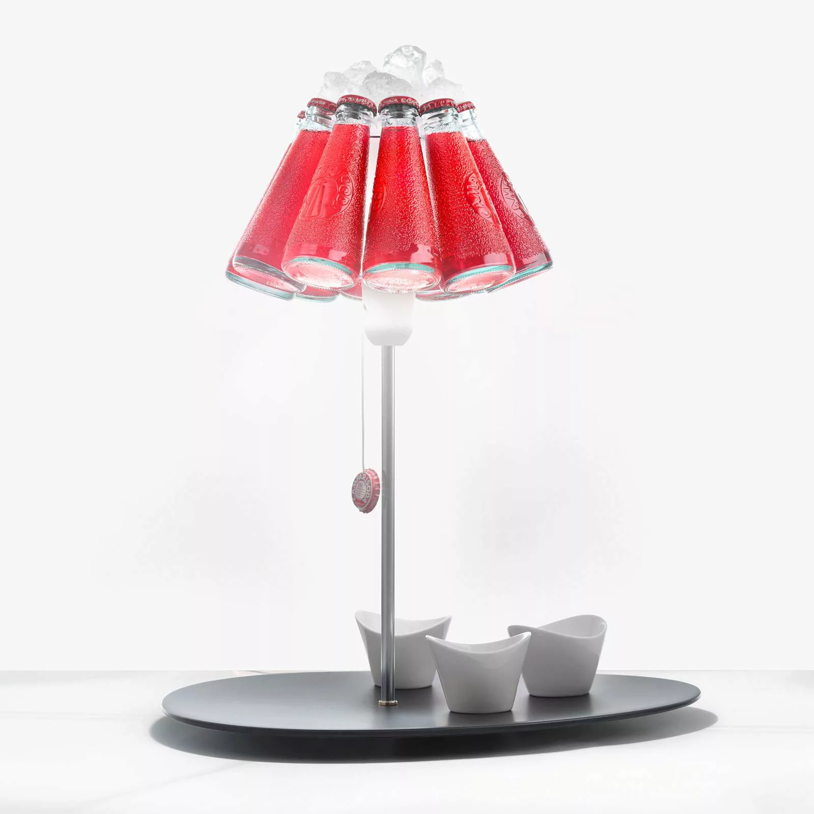 Tischleuchte Campari Bar metall glas rot schwarz / H 50 cm - Ingo Maurer - günstig online kaufen