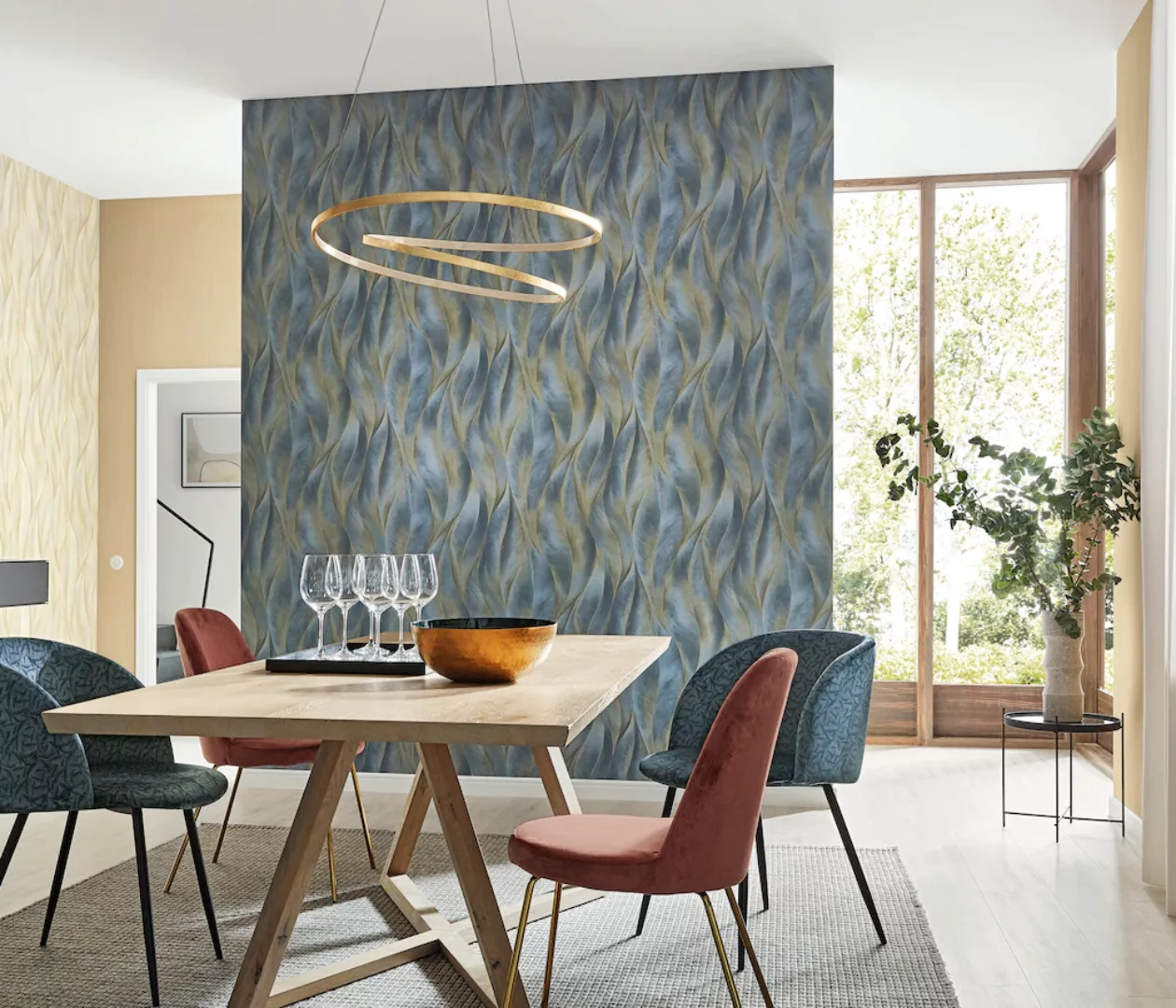 Bricoflor Blätter Tapete Hellgrün Moderne Vliestapete mit Blättern für Wohn günstig online kaufen