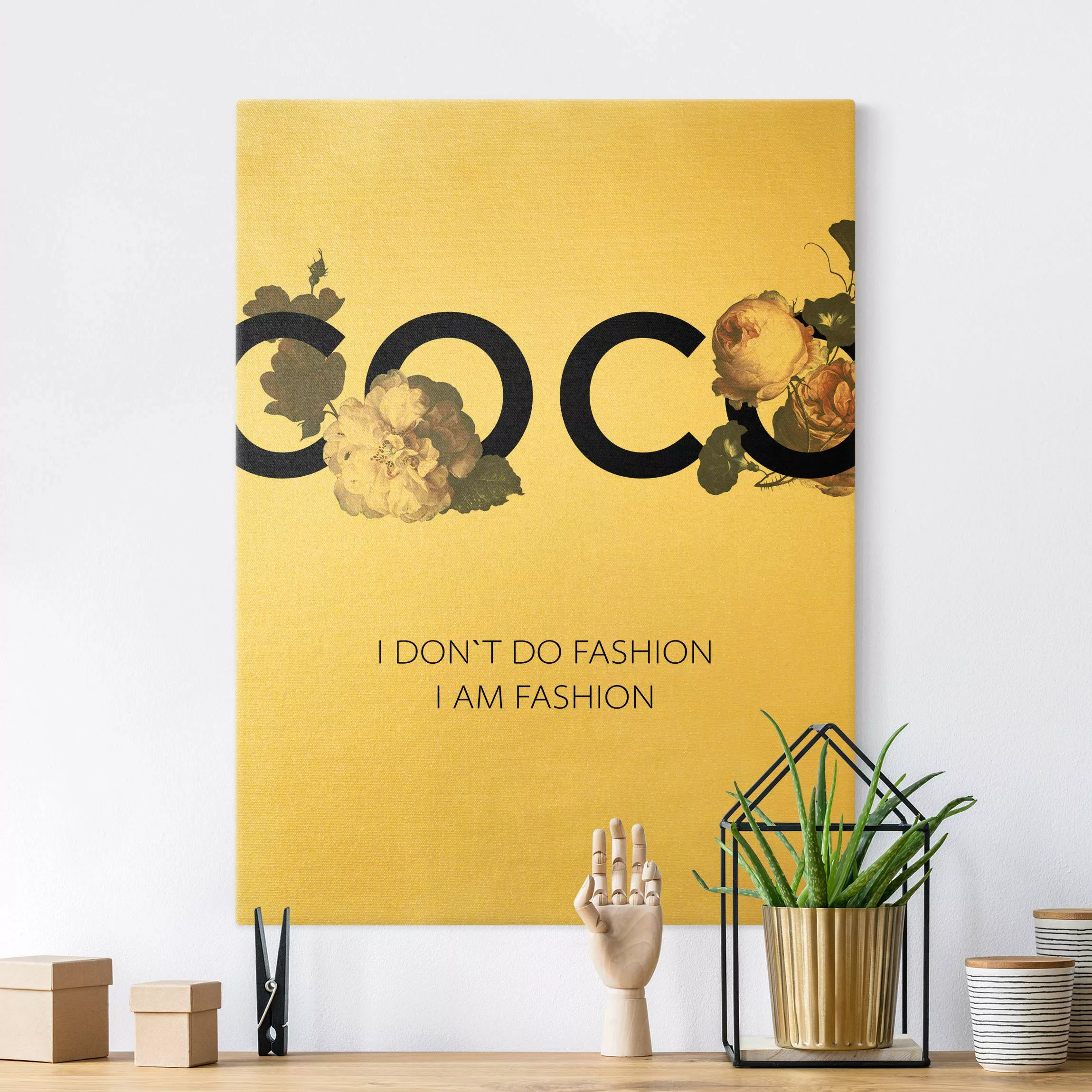 Leinwandbild COCO - I don´t do fashion Rosen günstig online kaufen