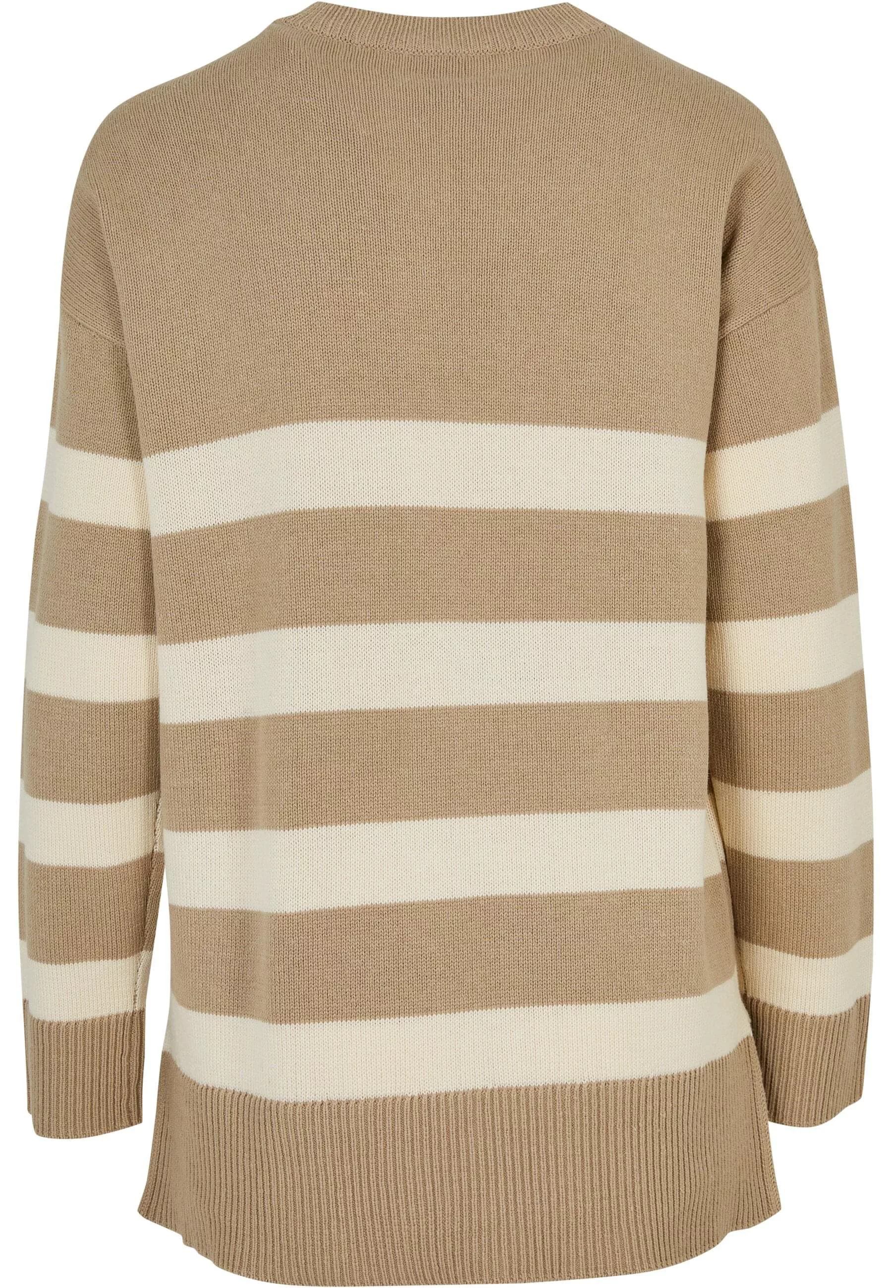 URBAN CLASSICS Rundhalspullover "Urban Classics Damen Ladies Striped Knit C günstig online kaufen