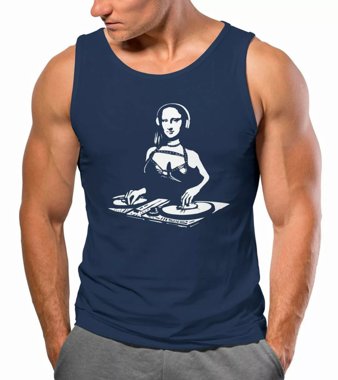 Neverless Tanktop Herren Tank-Top Mona Lisa Techno Festival DJ Electronic M günstig online kaufen