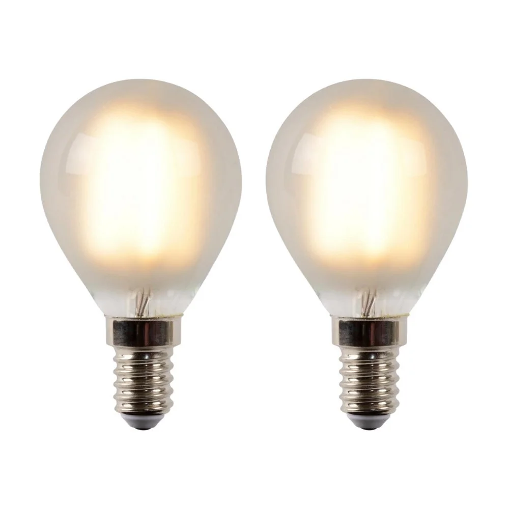 LED Leuchtmittel E14 Tropfen - P45 in Transparent-milchig 4W 400lm 2er-Pack günstig online kaufen