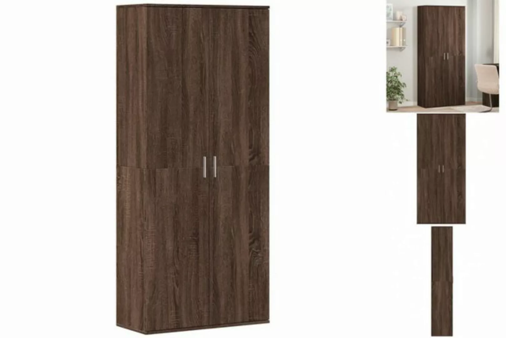 vidaXL Kleiderschrank Kleiderschrank Braun Eichen-Optik 80x35x180 cm Holzwe günstig online kaufen