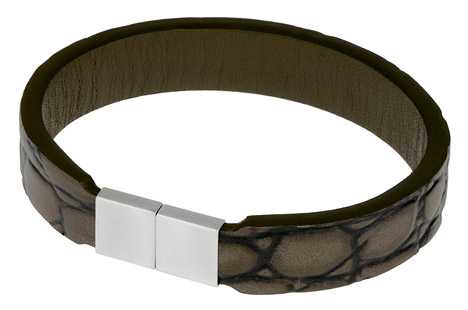 Ernstes Design Armband, Leder khaki, mit Magnetverschluss günstig online kaufen