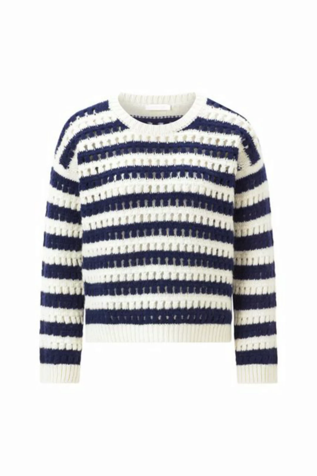 Rich & Royal Strickpullover Striped ajour crew neck günstig online kaufen