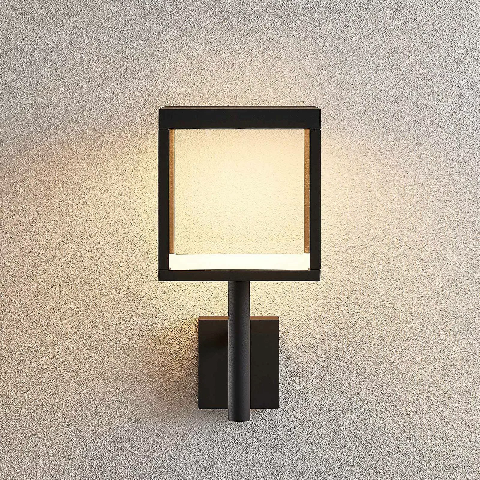 LED-Außenwandleuchte Cube mit Glasschirm, graphit günstig online kaufen