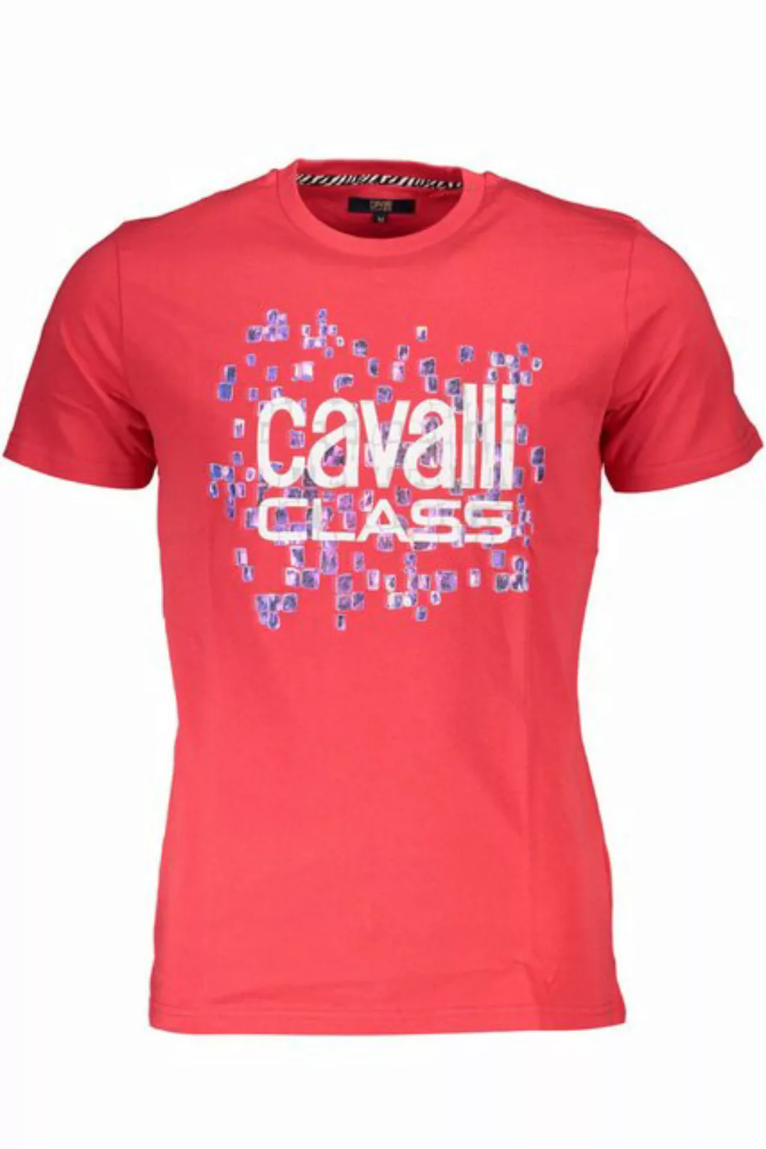 Cavalli Class T-Shirt Exklusives Herren T-Shirt in Rot mit Rundhals und günstig online kaufen