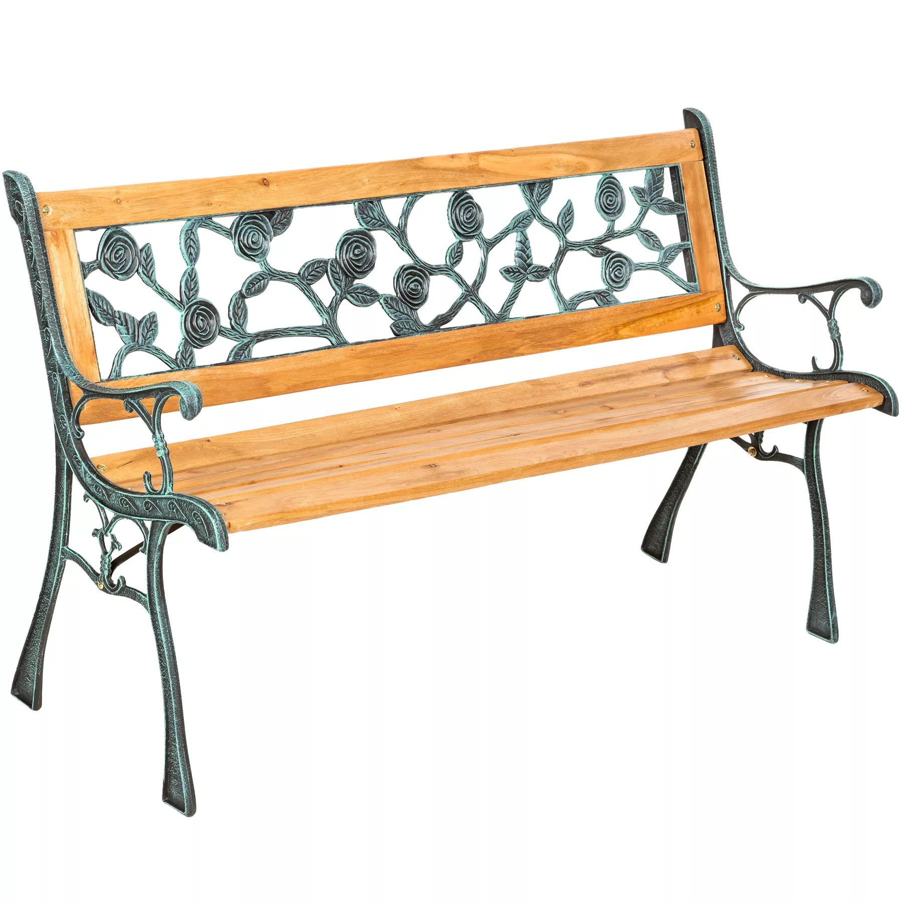 Gartenbank Marina 2-Sitzer aus Holz und Gusseisen 124x52x74cm - braun günstig online kaufen