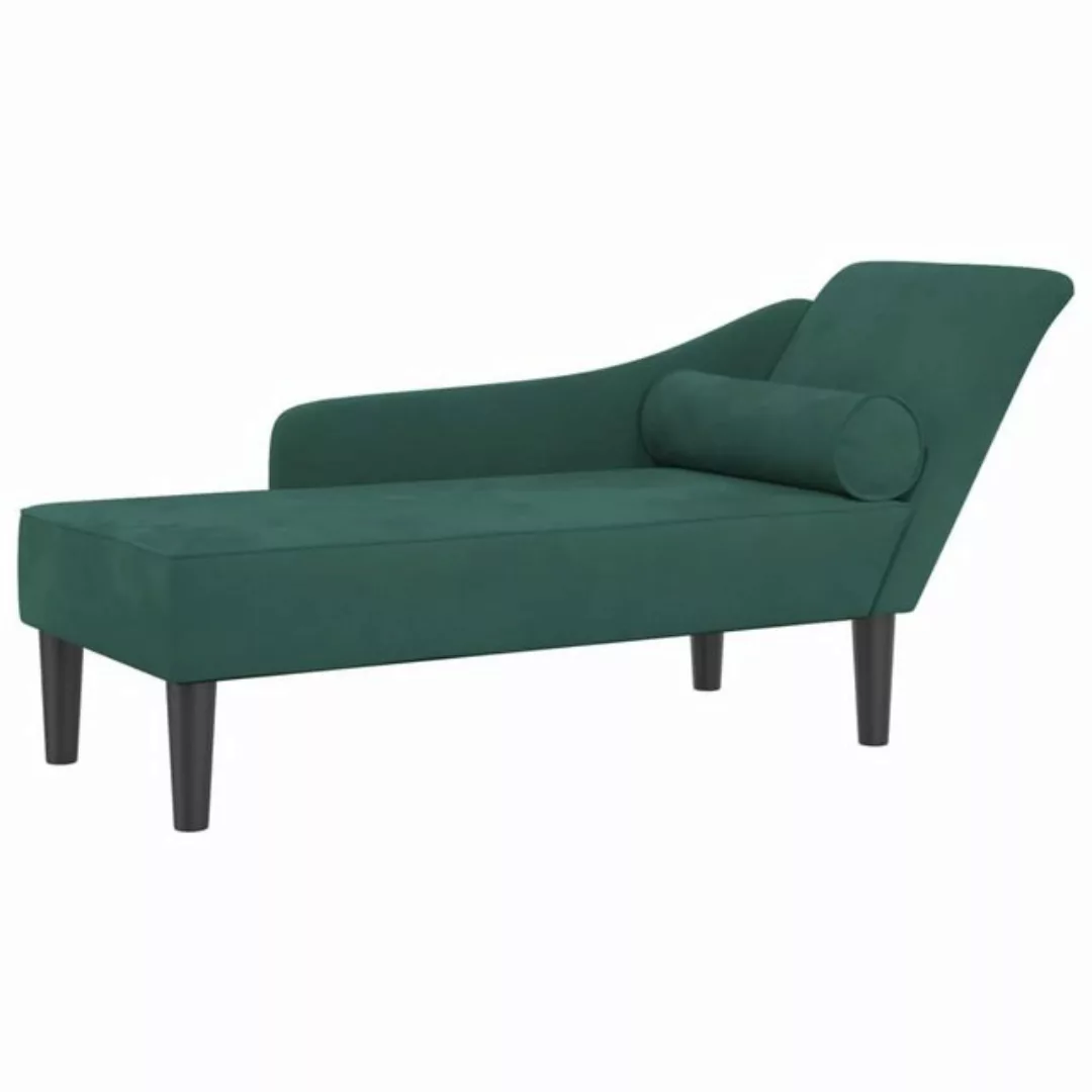 vidaXL Chaiselongue Chaiselongue mit Kissen Dunkelgrün Samt, 1 Teile günstig online kaufen