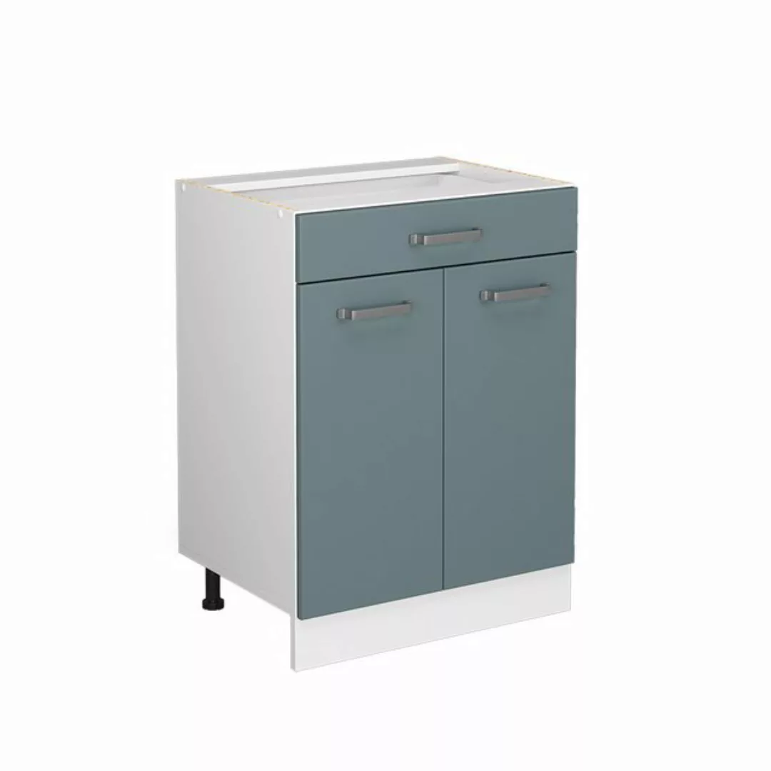Vicco Unterschrank R-Line, Blau-Grau/Weiß, 60 cm mit Schublade, ohne Arbeit günstig online kaufen
