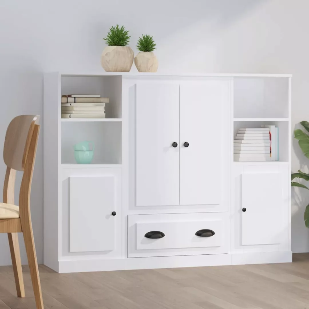 Vidaxl Highboards 3 Stk. Weiß Holzwerkstoff günstig online kaufen