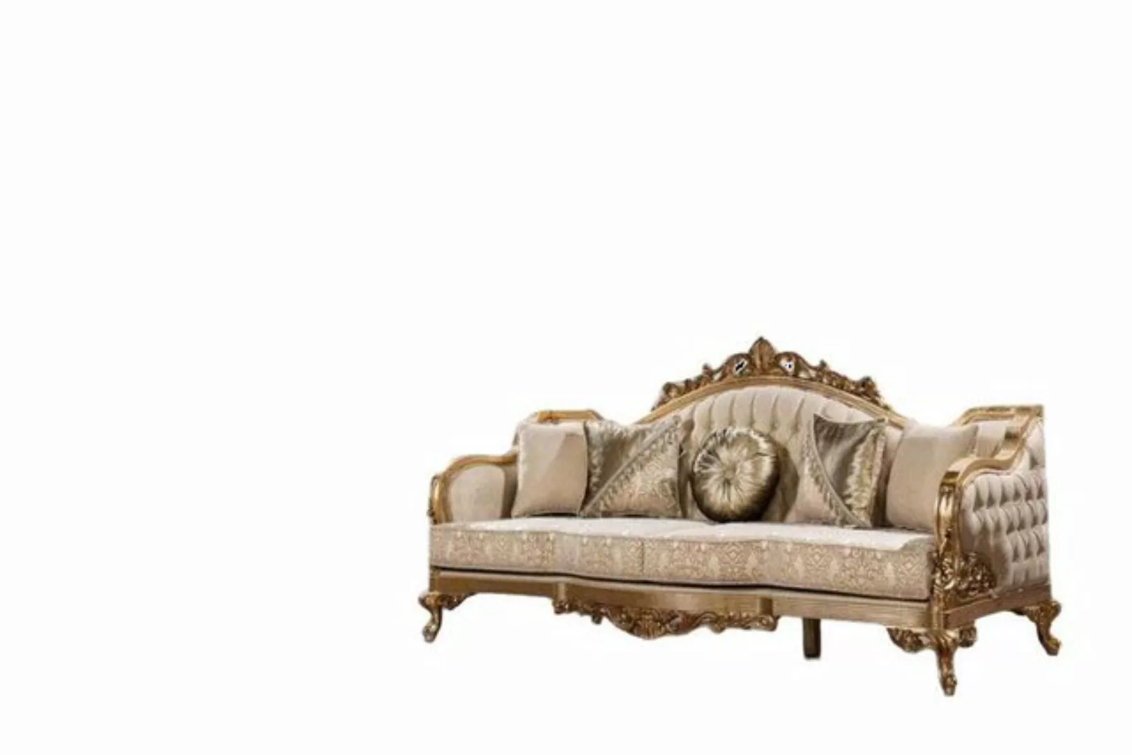 JVmoebel Sofa, Sofa 3 Sitzer / Sessel / Couchtisch, Goldene Couch Klassisch günstig online kaufen