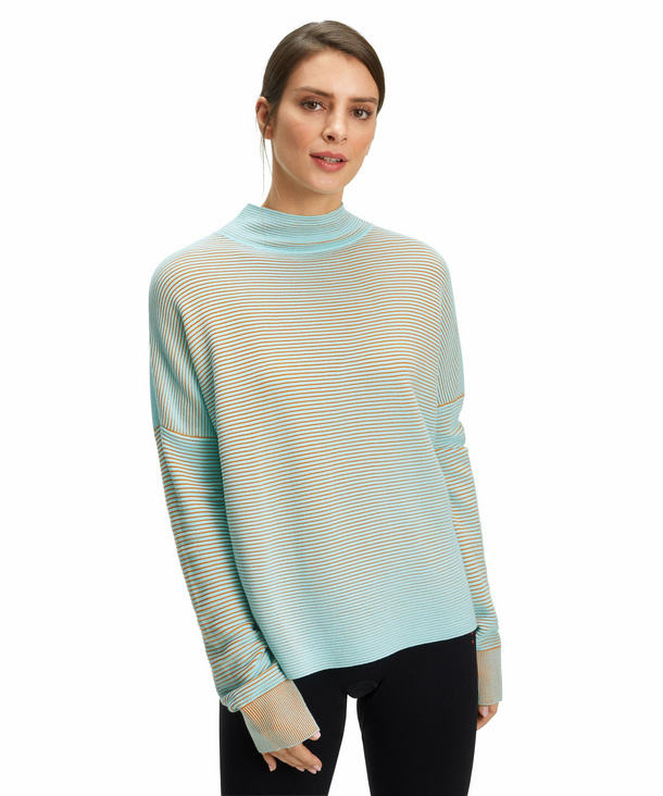 FALKE Damen Pullover Stehkragen, XS-S, Blau, 37945-696001 günstig online kaufen