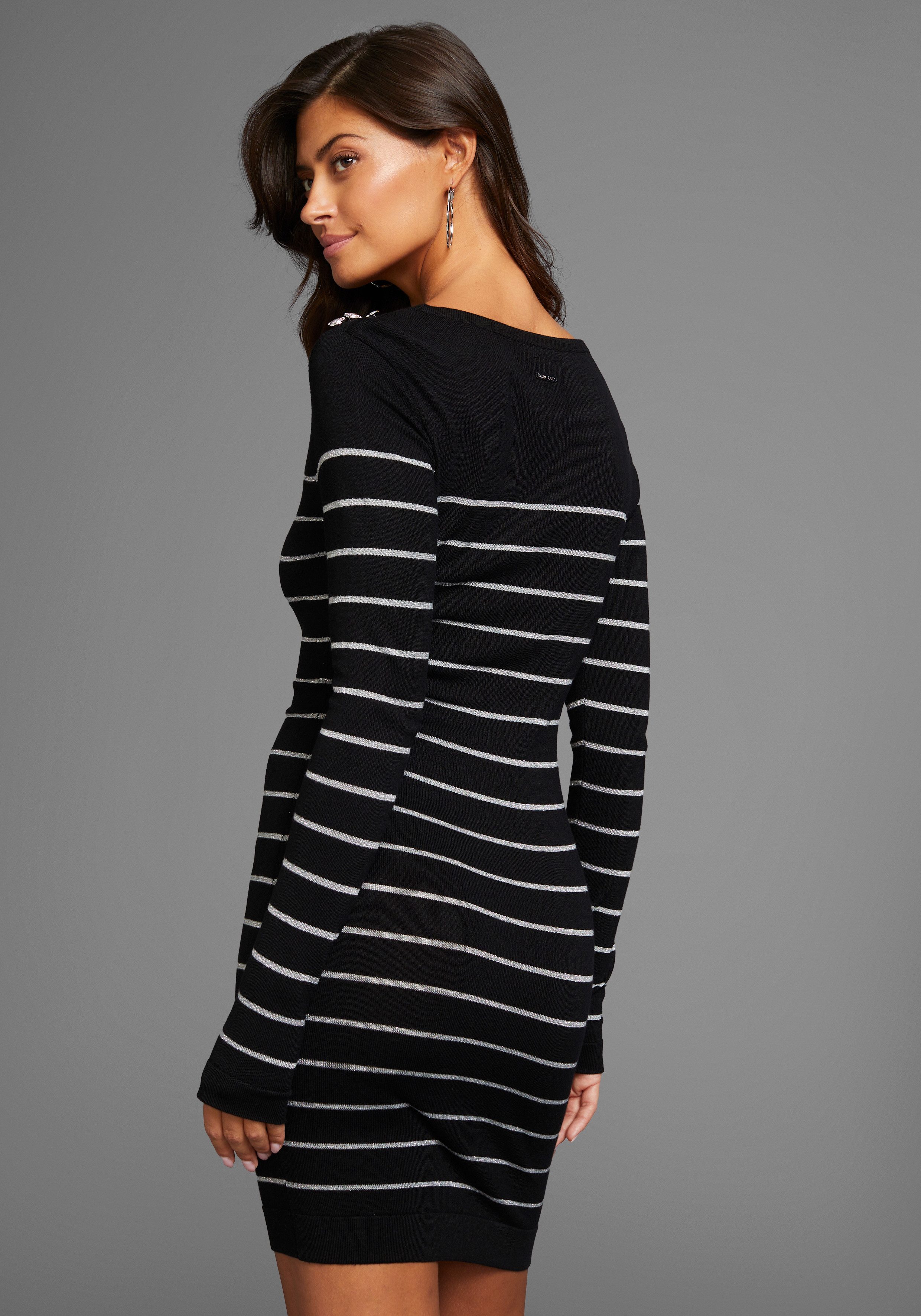 Laura Scott Strickkleid mit Glitzer-Streifen und günstig online kaufen
