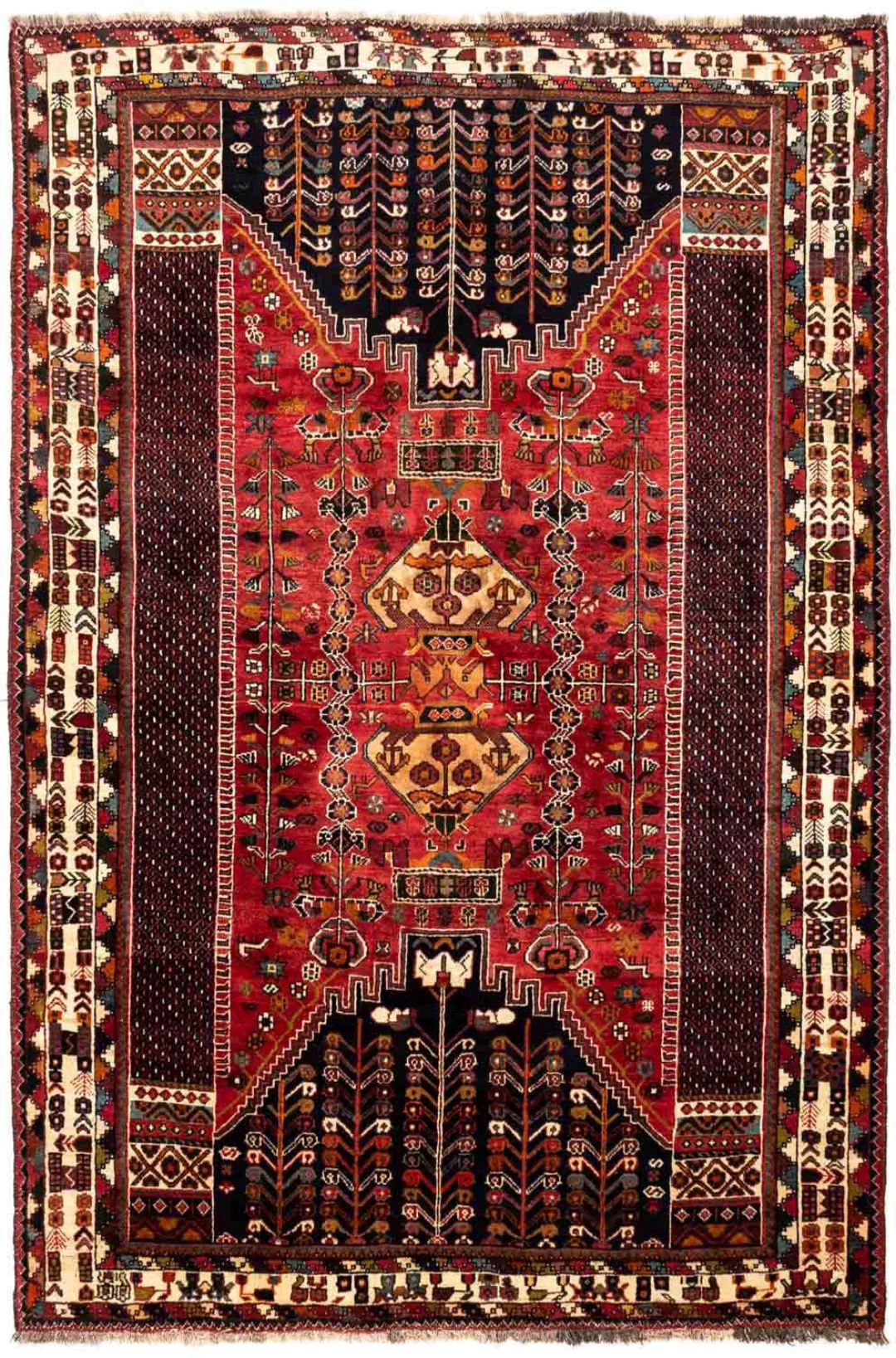 morgenland Wollteppich »Shiraz Medaillon 265 x 182 cm«, rechteckig, 1 mm Hö günstig online kaufen