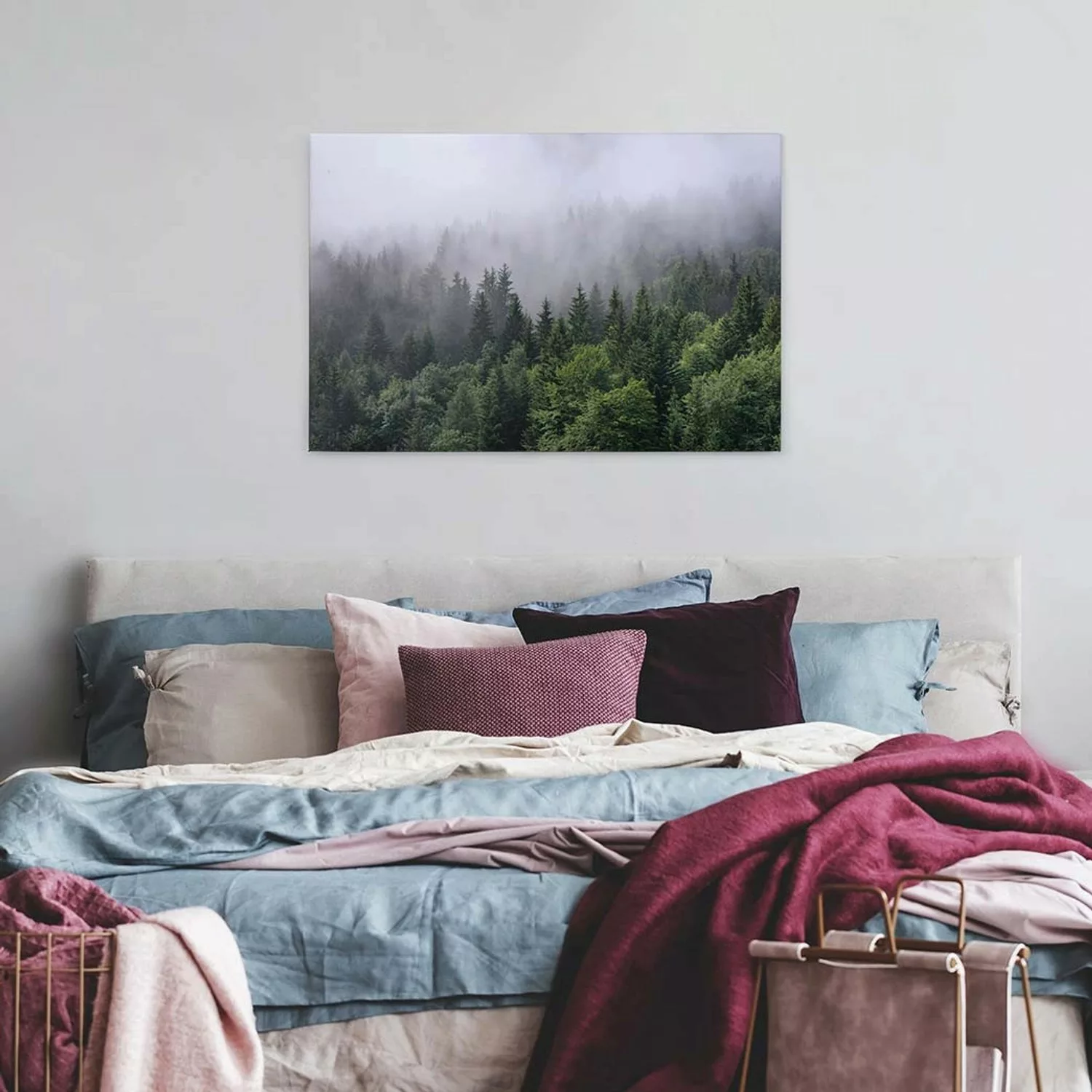 A.S. Création Leinwandbild "Foggy Fir Trees", Kunst-Wald-Kinder, (1 St.), W günstig online kaufen