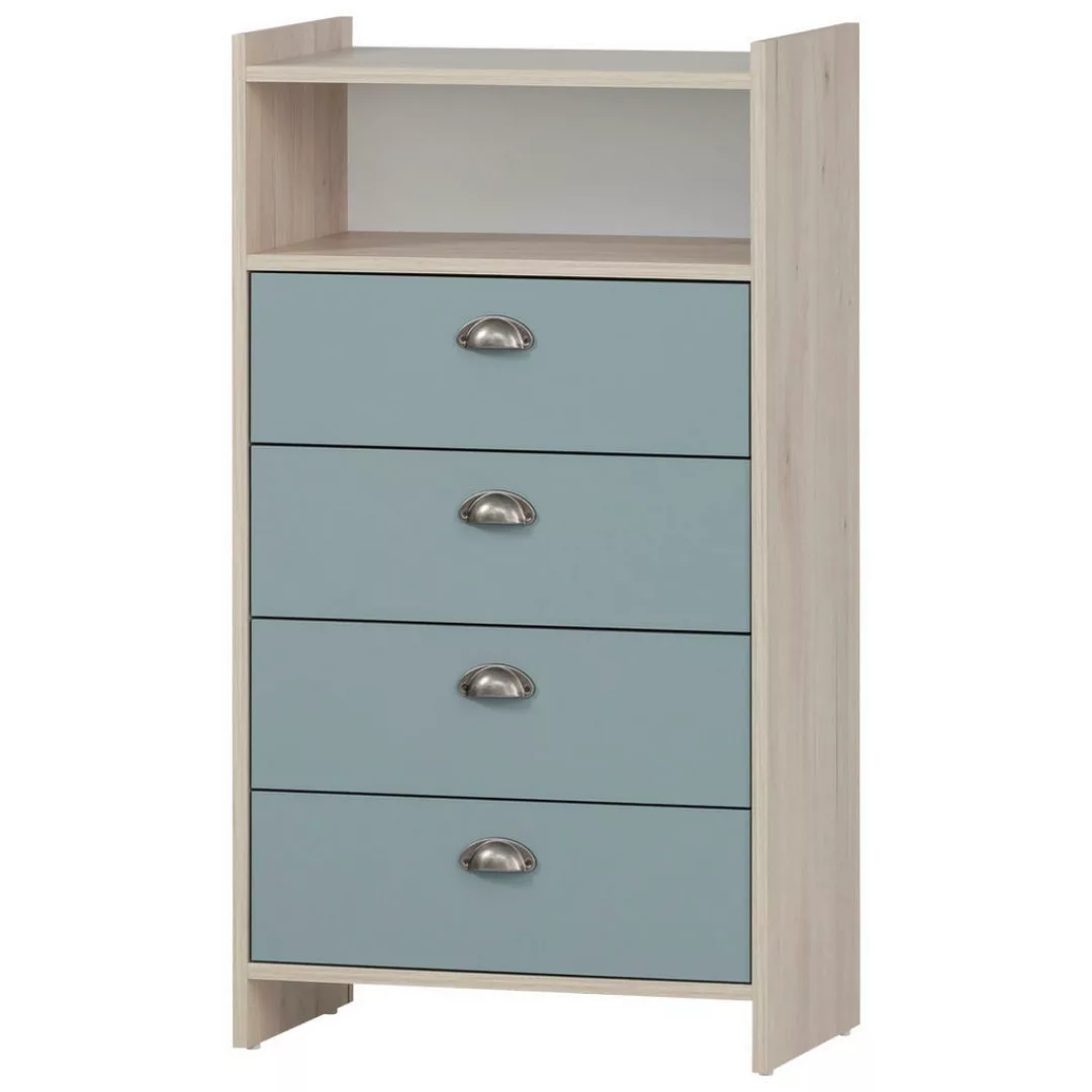 Midischrank Lindholm Sandeiche Nachbildung taubenblau B/H/T: ca. 60,1x104x3 günstig online kaufen