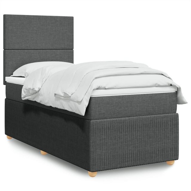 vidaXL Boxspringbett mit Matratze Dunkelgrau 90x190 cm Stoff2107117 günstig online kaufen