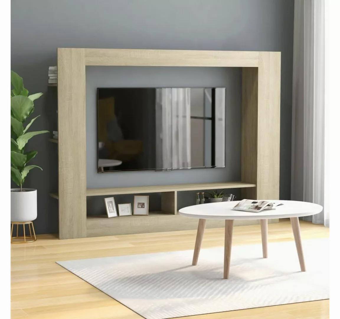 furnicato TV-Schrank Sonoma-Eiche 152x22x113 cm Holzwerkstoff günstig online kaufen