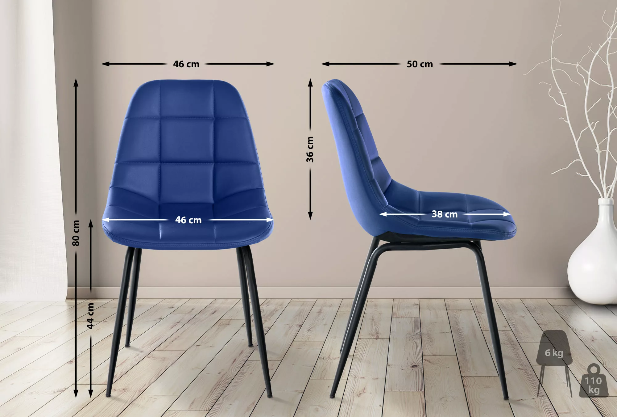 Stuhl Tom Kunstleder Blau günstig online kaufen