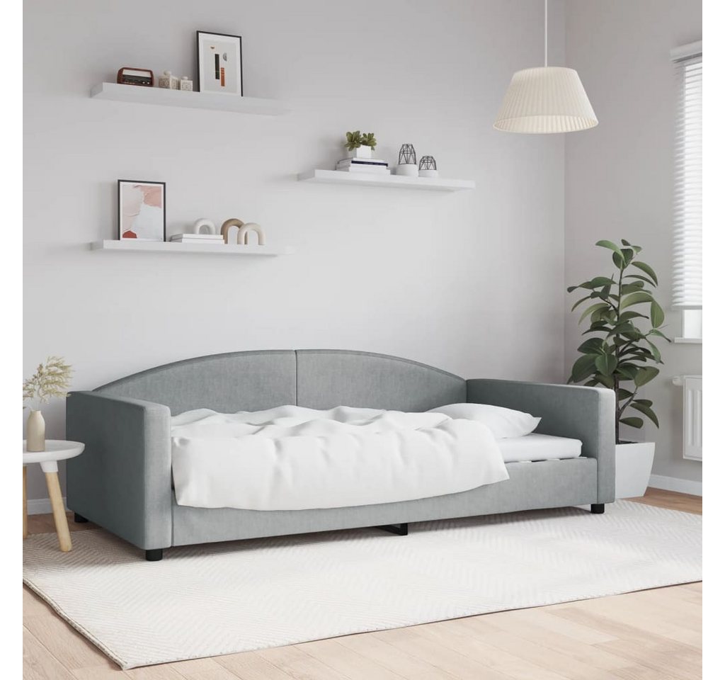 vidaXL Gästebett Tagesbett Hellgrau 100x200 cm Stoff Gästebett Gästecouch G günstig online kaufen