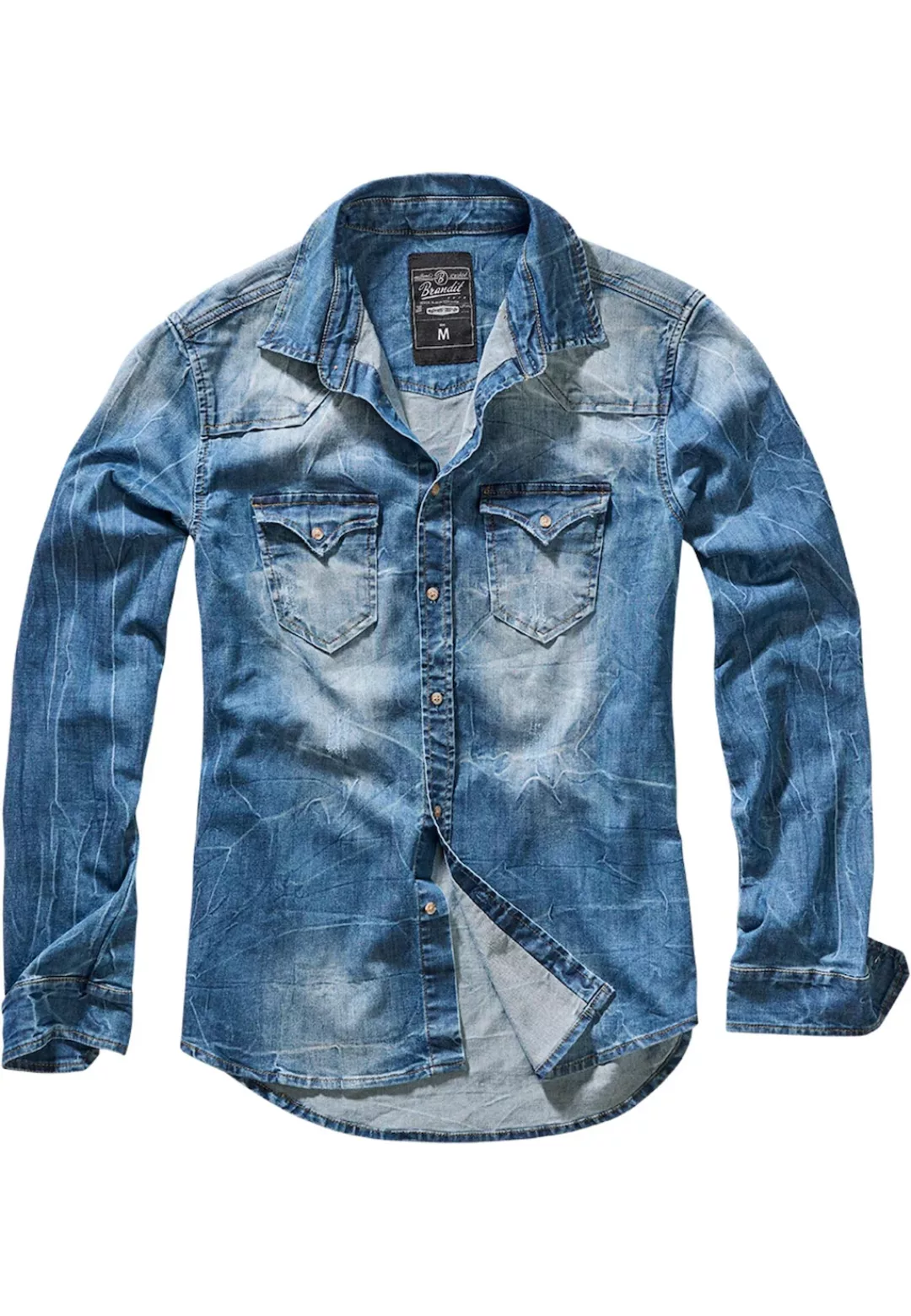 Brandit Langarmhemd "Brandit Herren Riley Denim Shirt", (1 tlg.) günstig online kaufen