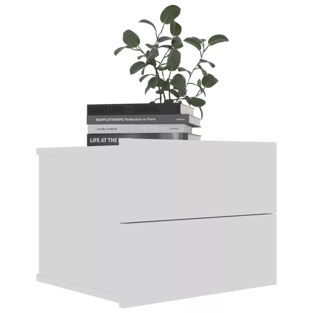 Nachttisch Hochglanz-weiß 40 X 30 X 30 Cm Spanplatte günstig online kaufen