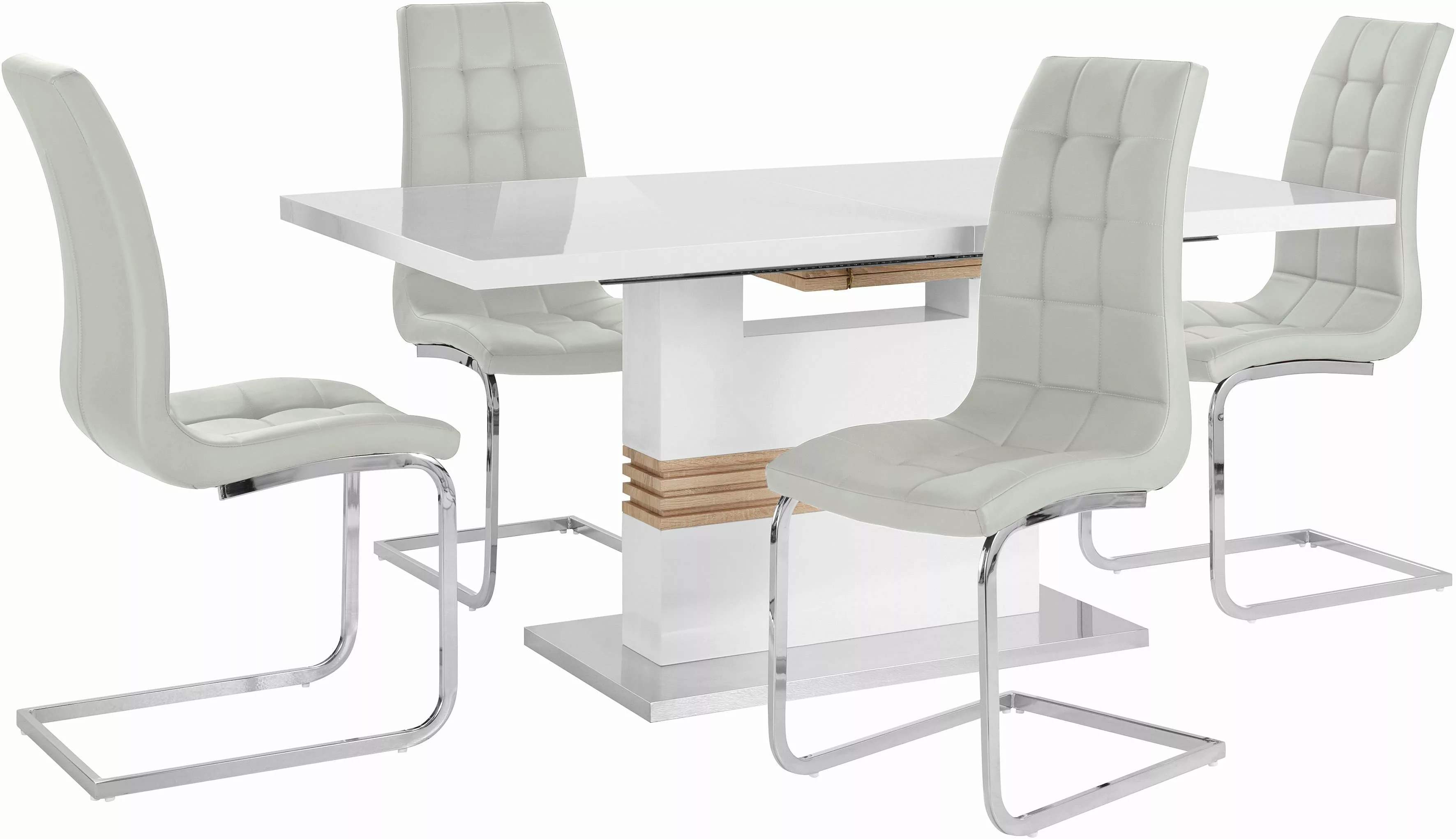 INOSIGN Essgruppe »Perez/Lola«, (Set, 5 tlg.), mit 4 Stühlen, Tisch auszieh günstig online kaufen