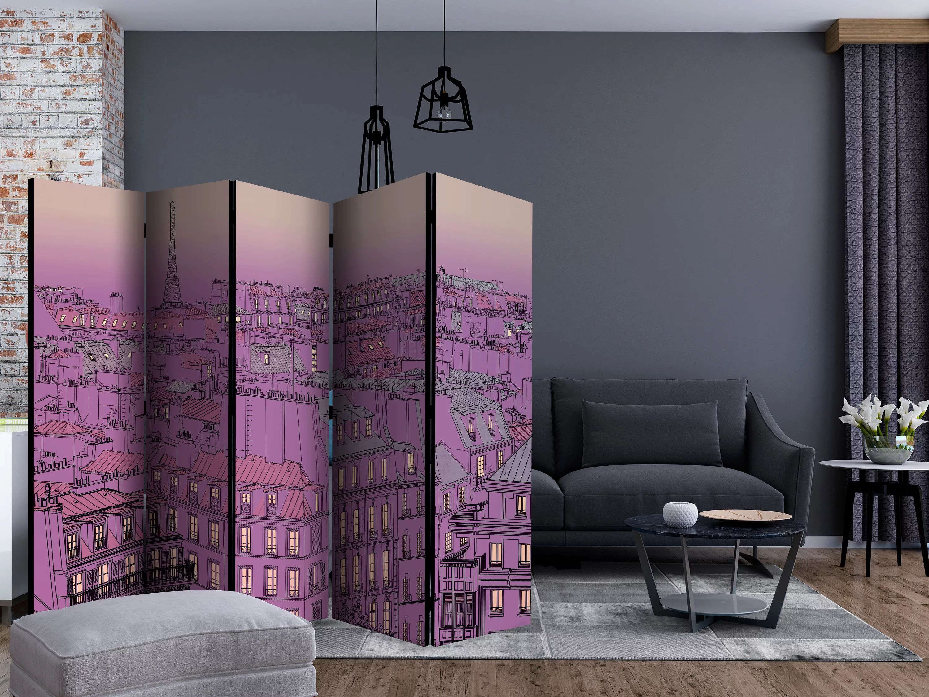 5-teiliges Paravent - Friday Evening In Paris Ii [room Dividers] günstig online kaufen