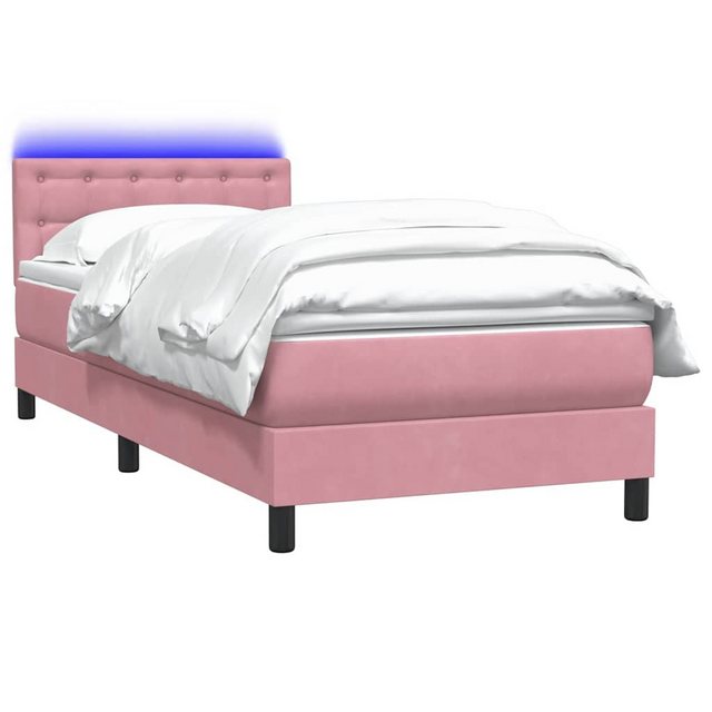 vidaXL Bett Boxspringbett mit Matratze Rosa 80x210 cm Samt günstig online kaufen