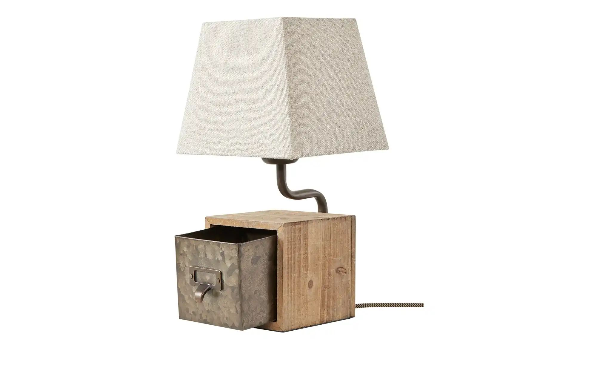 Tischleuchte  1-flammig  `Box´   ¦ holzfarben ¦ Maße (cm): B: 17 H: 36 Lamp günstig online kaufen