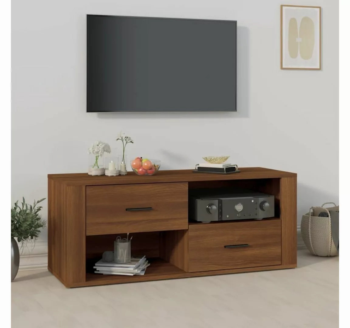 vidaXL TV-Schrank TV-Schrank Braun Eichen-Optik 100x35x40 cm Holzwerkstoff günstig online kaufen