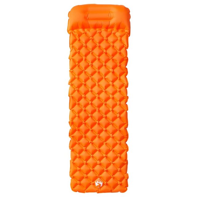 vidaXL Luftbett Isomatte mit Integriertem Kissen Aufblasbar Orange Camping günstig online kaufen