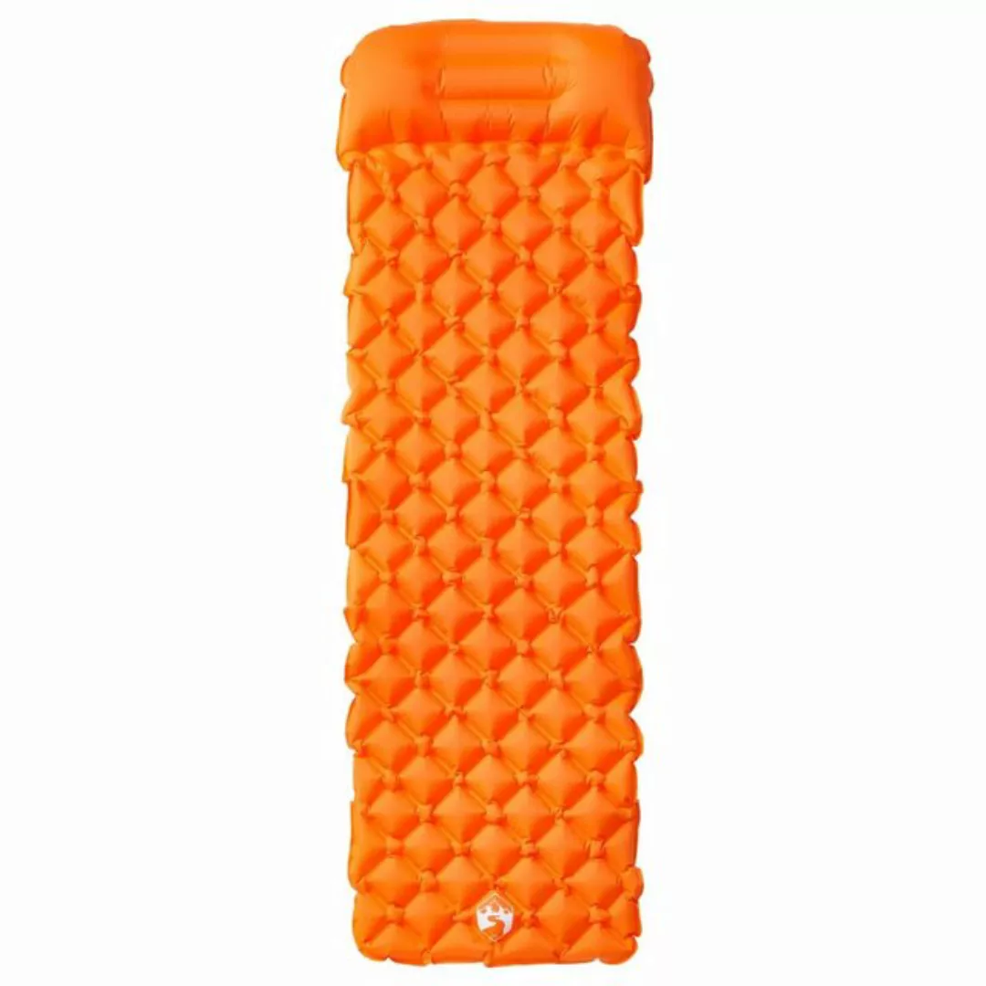 vidaXL Luftbett Isomatte mit Integriertem Kissen Aufblasbar Orange Camping günstig online kaufen