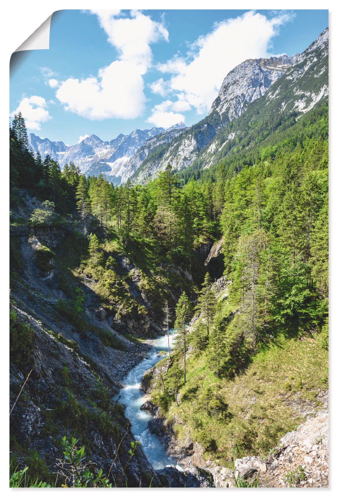Artland Wandbild »Fluss schlängelt sich durch Tal«, Berge, (1 St.), als Lei günstig online kaufen