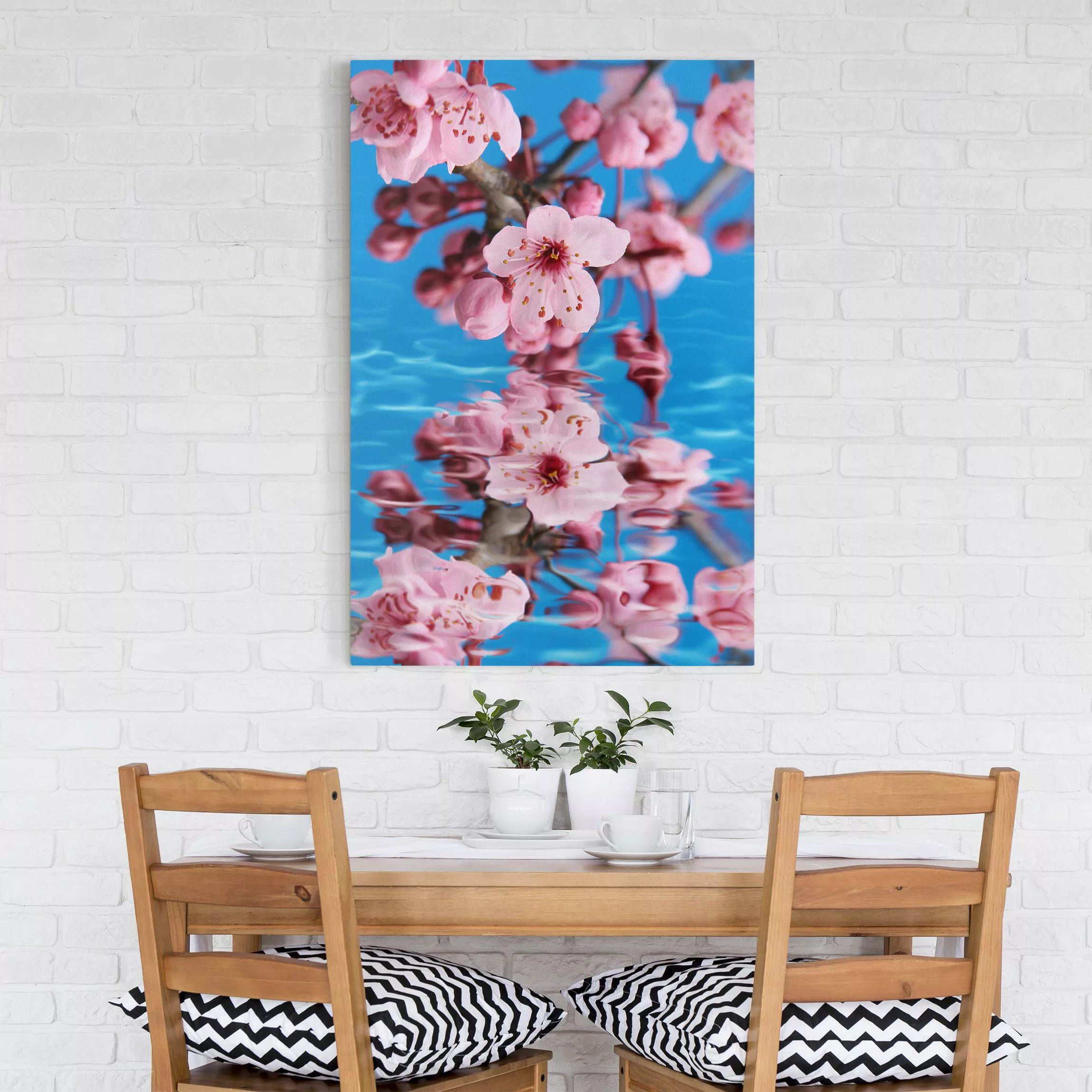 Leinwandbild Blumen - Hochformat Kirschblüte günstig online kaufen