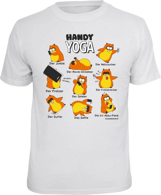 RAHMENLOS® T-Shirt als Geschenk für Handysüchtige - Handy Yoga günstig online kaufen