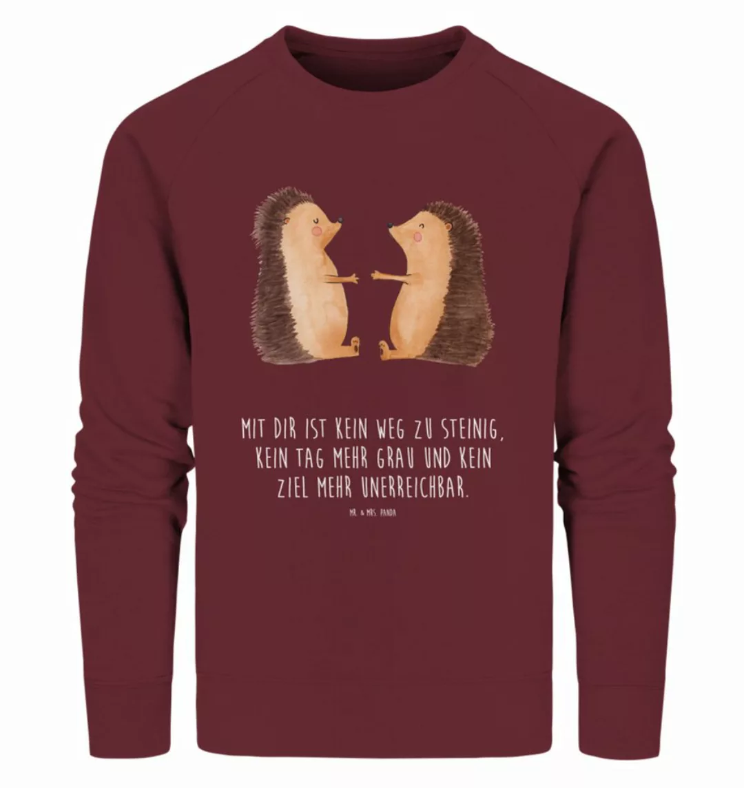 Mr. & Mrs. Panda Longpullover Größe M Igel Liebe - Burgundy - Geschenk, Swe günstig online kaufen