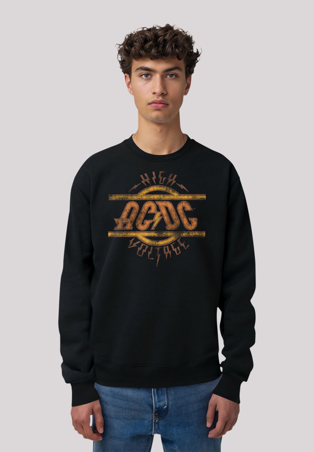 F4NT4STIC Sweatshirt "AC/DC Rock Musik Band High Voltage Logo Distressed", günstig online kaufen