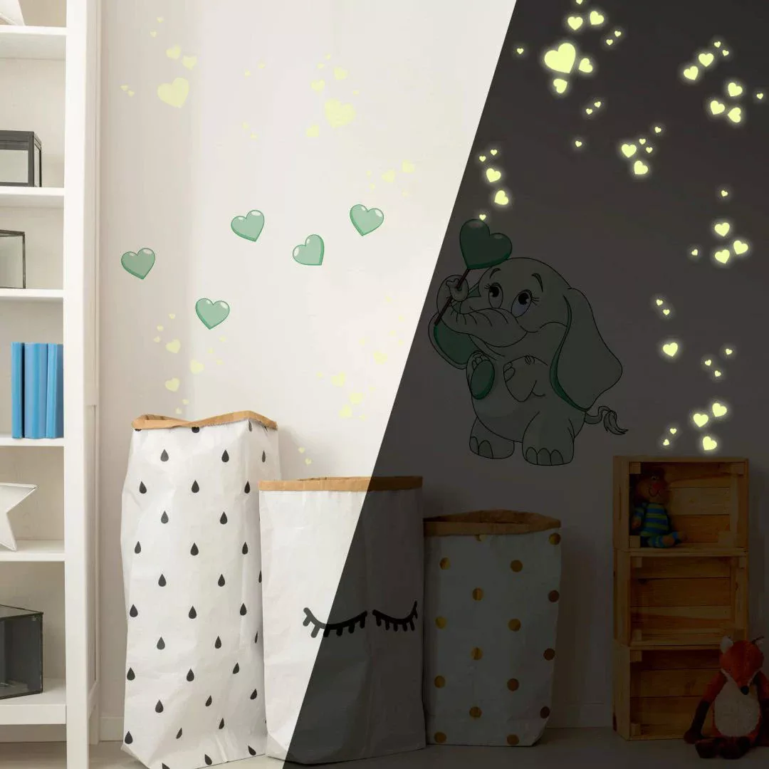 Wall-Art Wandtattoo »Elefantenbaby Leuchtbilder«, (1 St.), selbstklebend, e günstig online kaufen